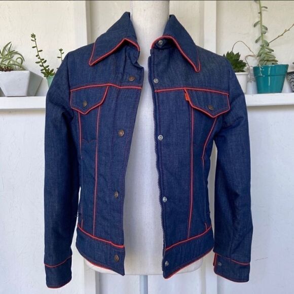 Vintage Levi’s Orange Tab Denim Ski Jacket 12 L - Picture 4 of 9